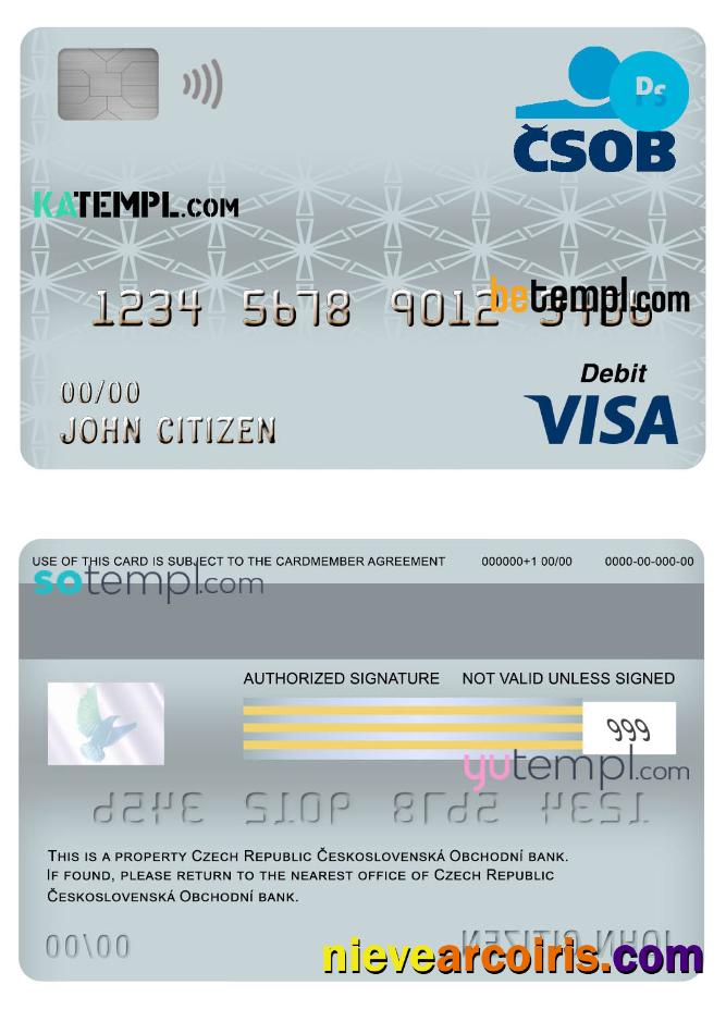 Czech Republic Československá Obchodní bank visa card debit card